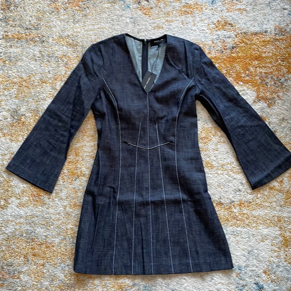 Derek Lam Denim Seamed Fitted Dress